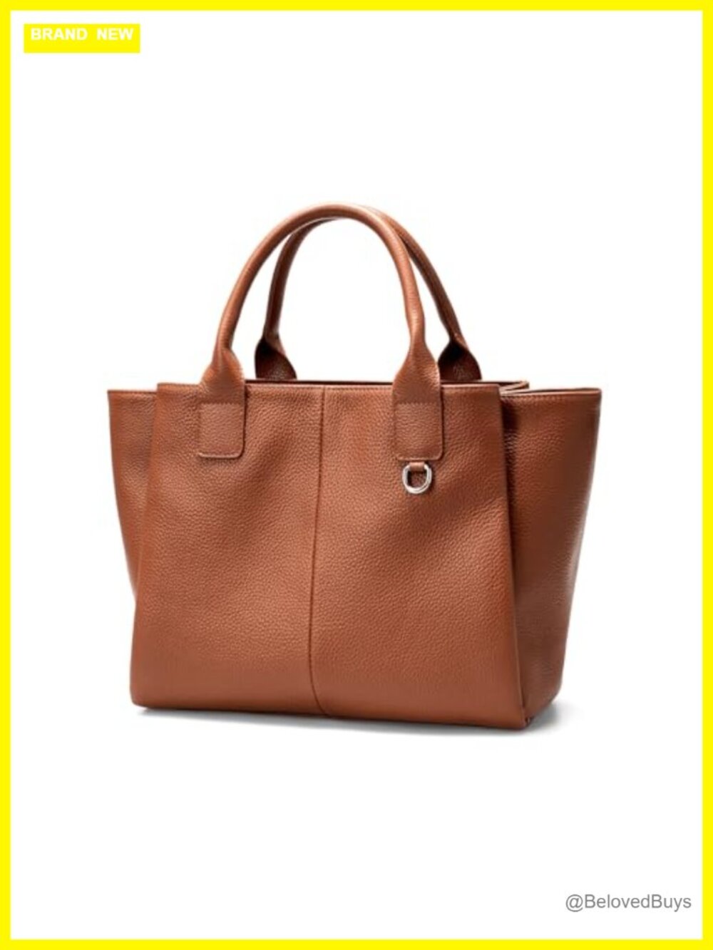 Genuine Leather Satchel Triple Pocket Medium Top-handle Crossbody Tote Shoulder